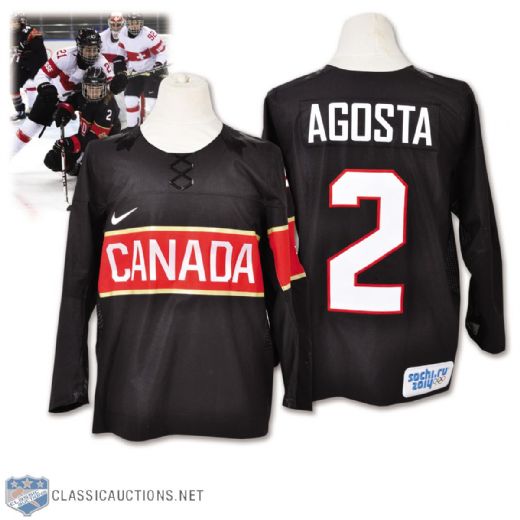 Meghan Agostas 2014 Olympics Team Canada Game-Worn Jersey with Hockey Canada LOA