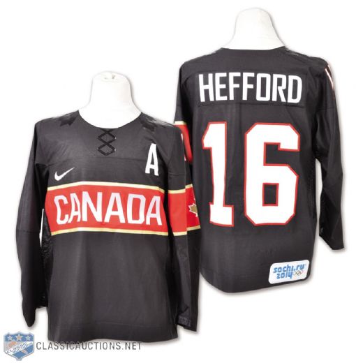 Jayna Heffords 2014 Olympics Team Canada Game-Worn Alternate Captains Jersey with Hockey Canada LOA