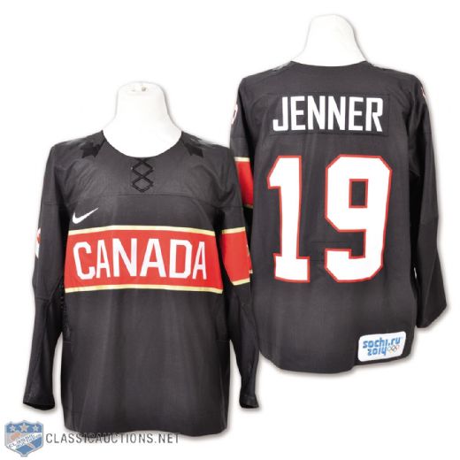 Brianne Jenners 2014 Olympics Team Canada Game-Worn Jersey with Hockey Canada LOA