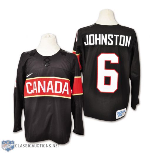 Rebecca Johnstons 2014 Olympics Team Canada Game-Worn Jersey with Hockey Canada LOA