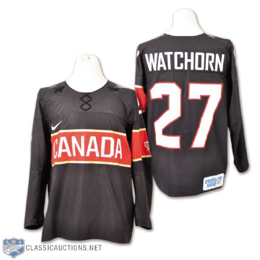 Tara Watchorns 2014 Olympics Team Canada Game-Worn Jersey with Hockey Canada LOA