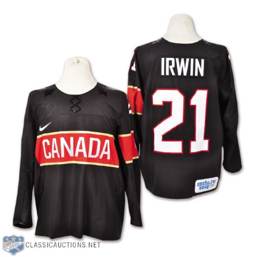 Haley Irwins 2014 Olympics Team Canada Game-Worn Jersey with Hockey Canada LOA