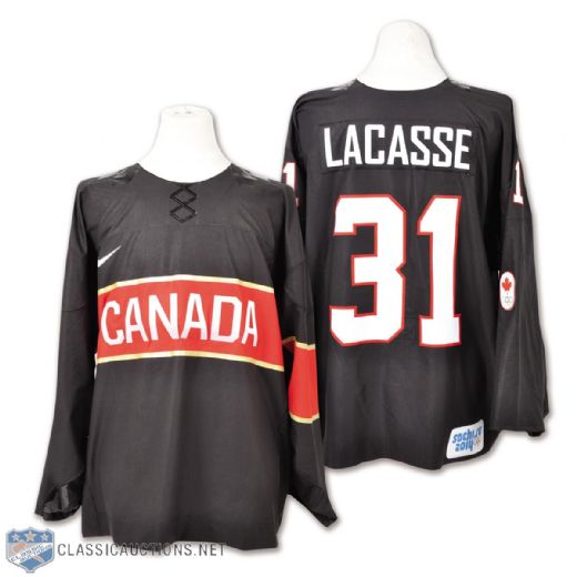 Genevieve Lacasses 2014 Olympics Team Canada Game-Issued Jersey with Hockey Canada LOA