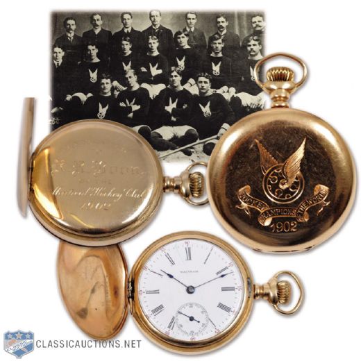 Richard R. "Dickie" Boons 1902 Stanley Cup Champions Montreal AAA Gold Pocket Watch