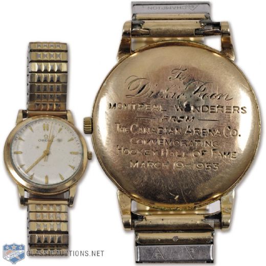 Richard R. "Dickie" Boons 1953 Hockey Hall of Fame Induction Wristwatch Gifted by the Canadian Arena Co.