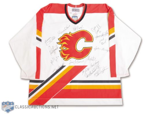 Lanny McDonalds "500-Goal Club" Calgary Flames Jersey Autographed by 16