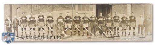 1928-29 Montreal Canadiens Panoramic Team Photo with Morenz, Joliat and Hainsworth