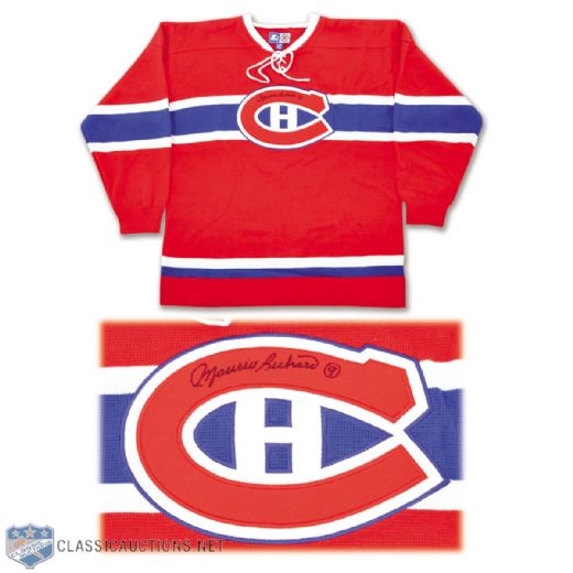 Maurice Richard Signed Montreal Canadiens Wool Jersey