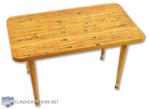 Montreal Canadiens Mid-1960s Game-Used Hockey Sticks Folk Art Table