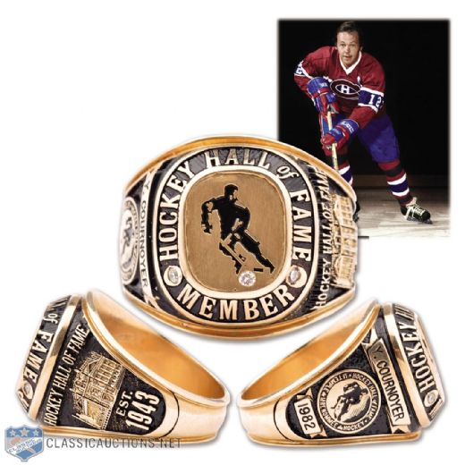 Yvan Cournoyers Hockey Hall of Fame 10K Gold and Diamond Induction Ring with His Signed LOA