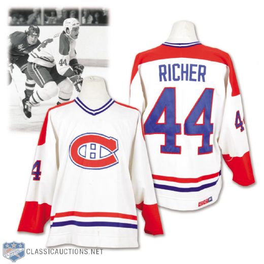 Stephane Richers Mid to Late-1980s Montreal Canadiens Game-Worn Jersey - Team Repairs!