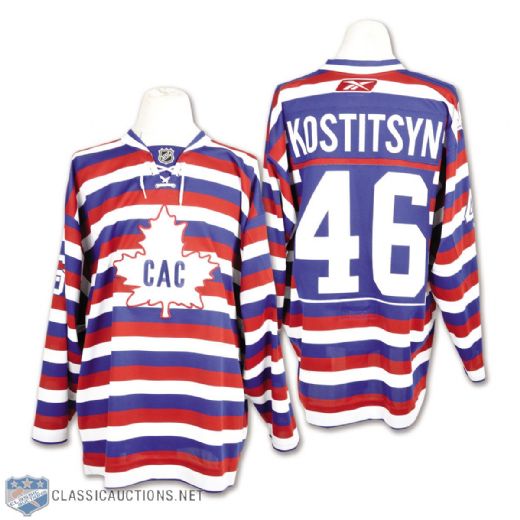 Andrei Kostitsyns 2009-10 Montreal Canadiens "1912-13" Centennial Game-Worn Jersey with Team LOA