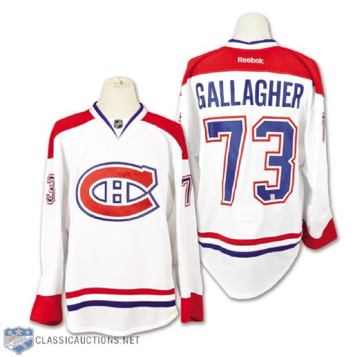 Brendan Gallaghers 2011-12 Montreal Canadiens Game-Worn Pre-Season Jersey with LOA