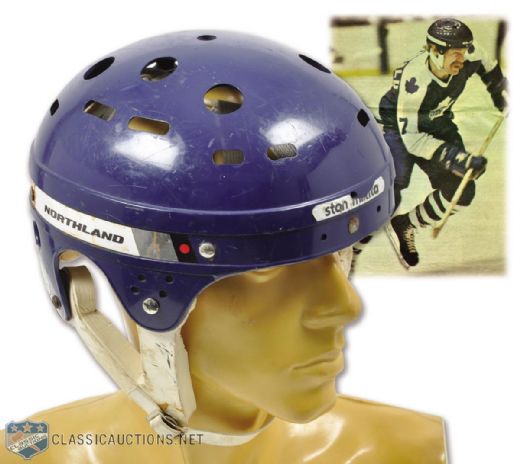 Lanny McDonalds Late-1970s Toronto Maple Leafs Game-Worn Northland Helmet - Photo-Matched!