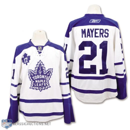 Jamal Mayers 2008-09 Toronto Maple Leafs Wendell Clark Retirement Night Game-Worn Jersey with Team LOA
