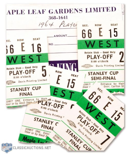 Toronto Maple Leafs 1964 Stanley Cup Playoffs / Finals Ticket Stubs (4) Including Cup-Winning Game