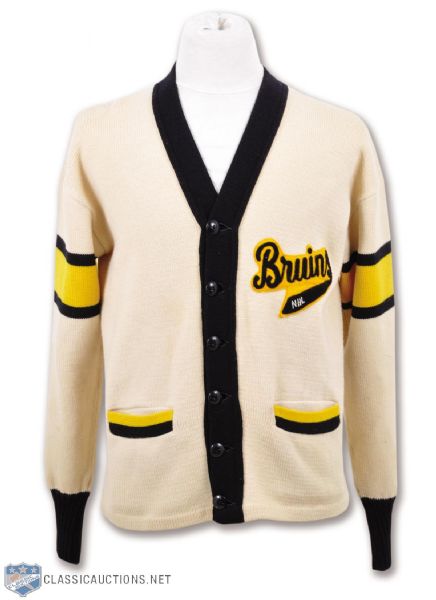 Beautiful 1950s Boston Bruins Wool Cardigan Sweater