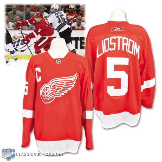 Nicklas Lidstroms 2009-10 Detroit Red Wings Game-Worn Playoffs Captains Jersey with LOA