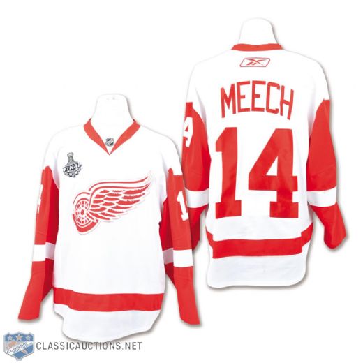 Derek Meechs 2008-09 Detroit Red Wings Game-Issued Stanley Cup Finals Jersey with LOA