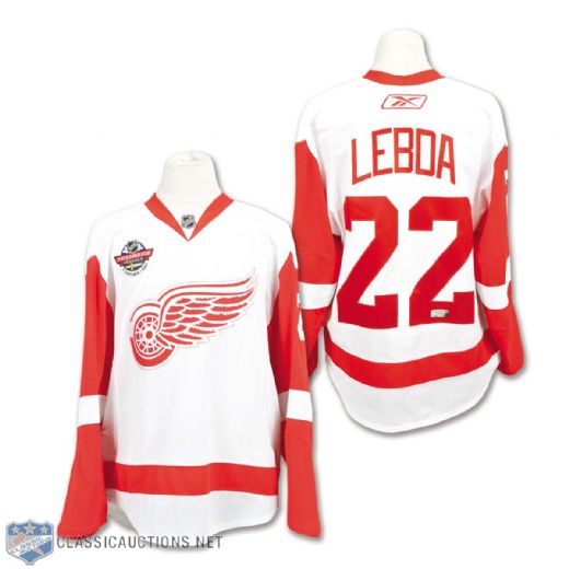 Brett Lebdas 2009-10 Detroit Red Wings Game-Worn "NHL Premiere Stockholm" Jersey with LOA
