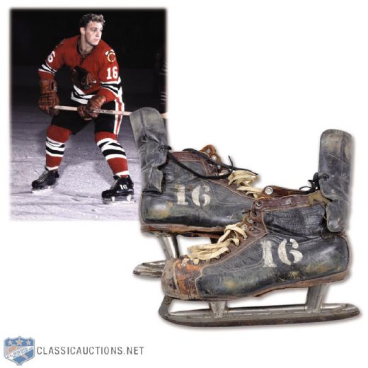 Bobby Hulls Late-1950s Chicago Black Hawks #16 CCM Game-Used Skates