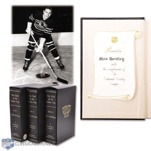 Max Bentleys "The Trail to the Stanley Cup" Leather-Bound Three-Volume Book Set