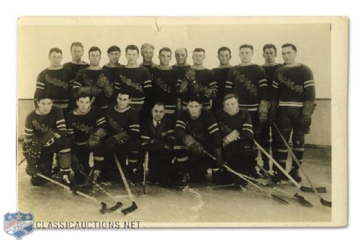 New York Rangers 1932-33 Photo Postcard