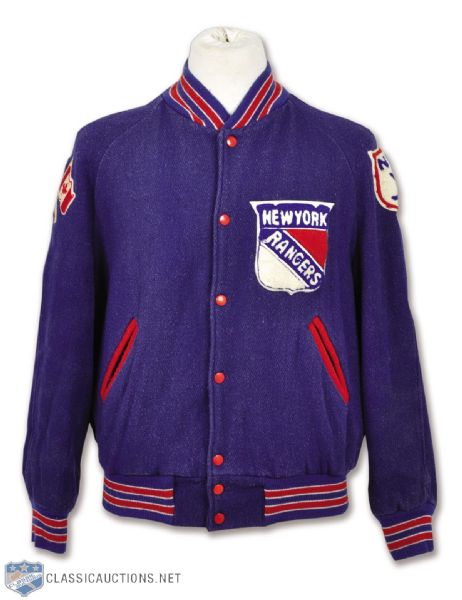 Vintage 1960s New York Rangers Jacket with Chenille Patches by Cosby