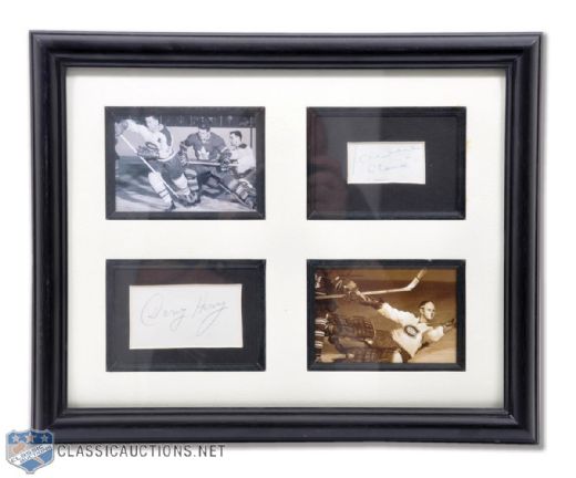 Deceased HOFers Jacques Plante and Doug Harvey Signed Framed Display (13" x 16")