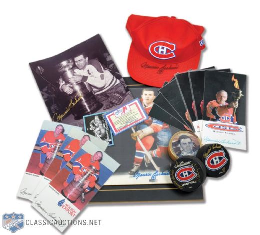 Maurice Richard Montreal Canadiens Autograph Collection of 16