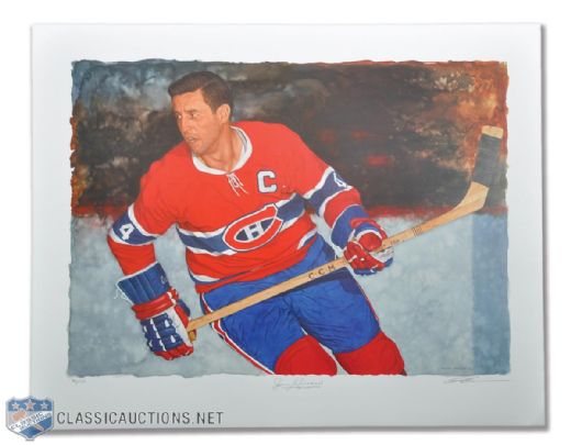 Jean Beliveau Autographed Limited-Edition Glen Green Lithograph (24" x 31")