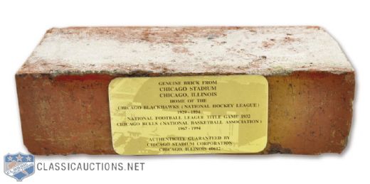 Original Chicago Stadium 1929-1994 Brick with Plaque