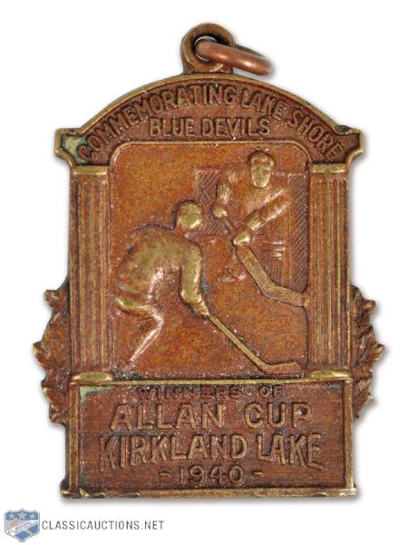 1940 Allan Cup Kirkland Lake Blue Devils Championship Medal - Bill Durnans Team!