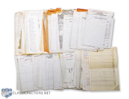 Official NHL Game Documents for 1982-83 Montreal Canadiens Games (Approx. 67 Games)