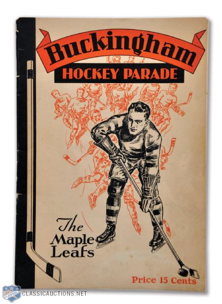 Toronto Maple Leafs 1934-35 Buckingham Hockey Parade Booklet/Guide