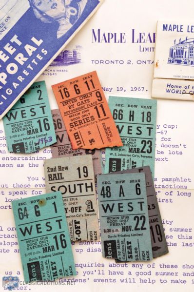 Toronto Maple Leafs 1950s/1960s Ticket and Memorabilia Collection of 11