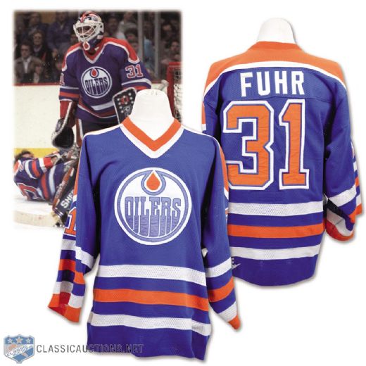 Grant Fuhrs 1985-86 Edmonton Oilers Game-Worn Jersey with LOA - Photo-Matched!