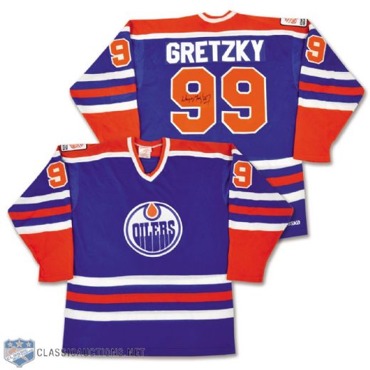 Wayne Gretzky Signed 1979-80 Edmonton Oilers Replica Rookie Jersey