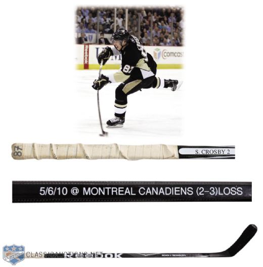 Sidney Crosbys May 6th 2010 Pittsburgh Penguins Game-Used Reebok Playoffs Stick Obtained from Crosby