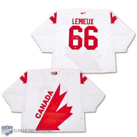 Mario Lemieux Signed 1987 Canada Cup Team Canada Jersey with COA