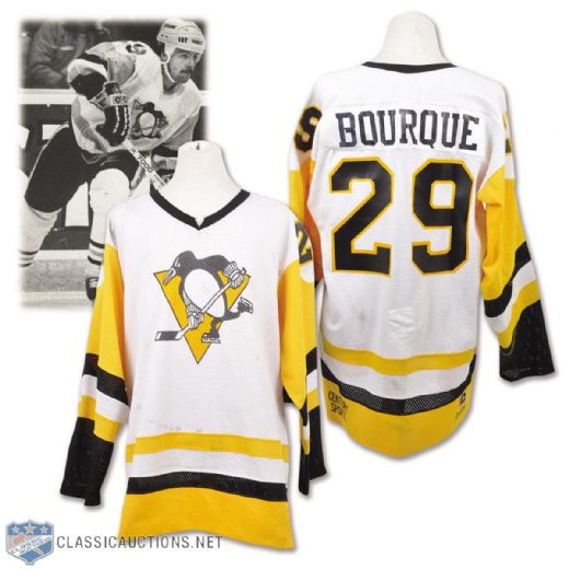 Phil Bourques 1986-87 Pittsburgh Penguins Game-Worn Rookie Season Jersey