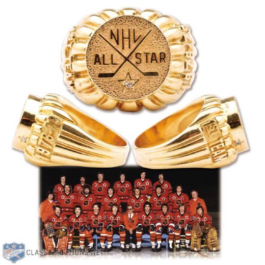 Clark Gillies 1978-79 NHL First All-Star Team 10K Gold and Diamond Puck-Shaped Charm Ring with His Signed