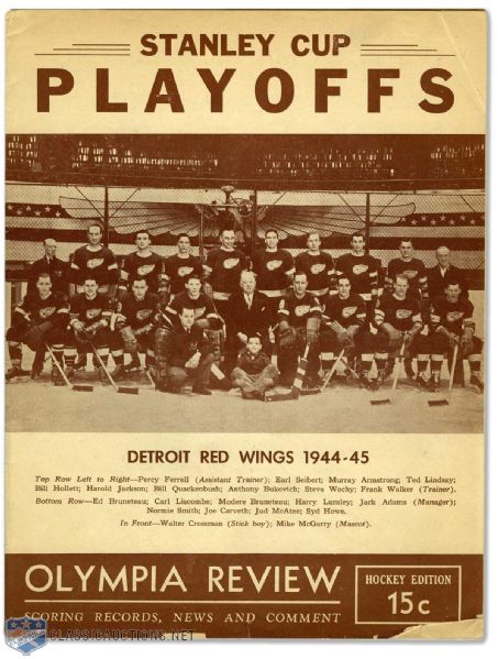 1945 Stanley Cup Finals Program - Detroit Red Wings vs Toronto Maple Leafs