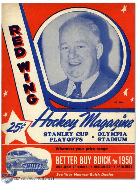 1950 Stanley Cup Finals Program - Detroit Red Wings vs New York Rangers