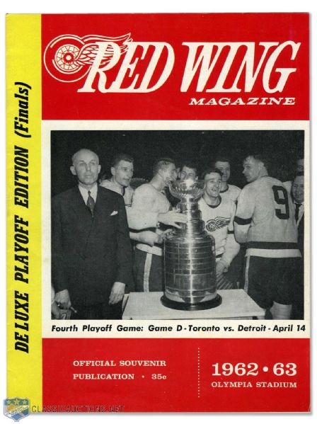 1963 Stanley Cup Finals Program - Detroit Red Wings vs Toronto Maple Leafs