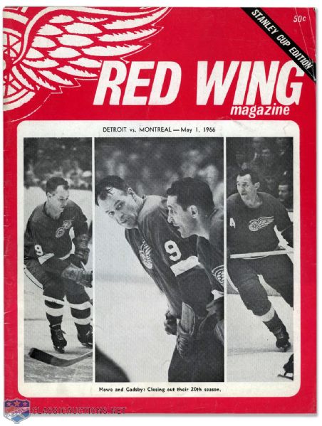 1966 Stanley Cup Finals Program - Detroit Red Wings vs Montreal Canadiens