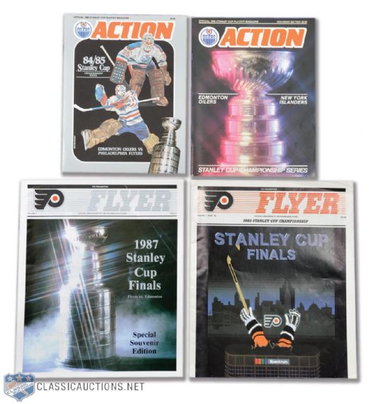 1984 to 1990 Stanley Cup Finals Programs (9) - Edmonton Oilers 5 Cups in 7 Years!