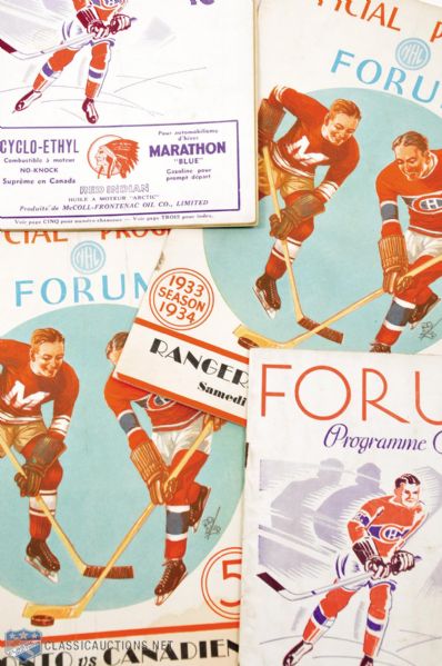 Montreal Canadiens Early-1930s Montreal Forum Program Collection of 4