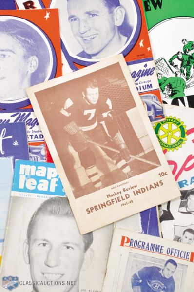 NHL and Minor League 1930s and 1940s Hockey Program Collection of 9