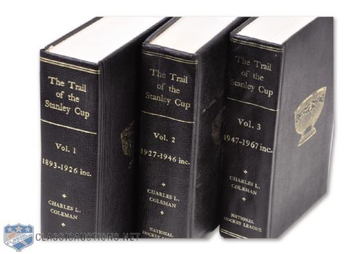 "The Trail to the Stanley Cup" Leather-Bound Three-Volume Book Set